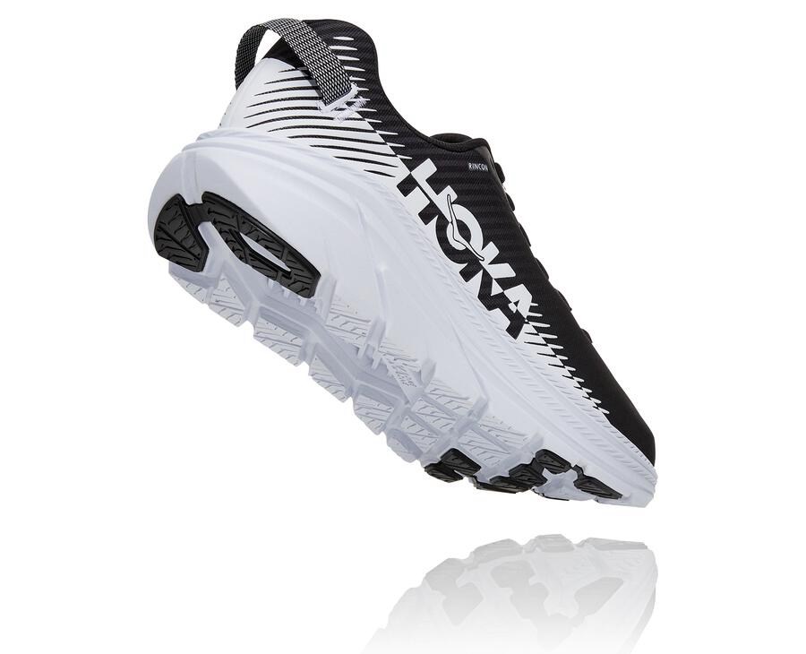 Running Shoes Mens - Hoka One One Rincon 2 - Black/White - GQJONYU-58